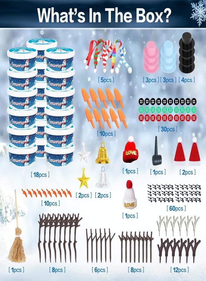 Zaycca 18Pack Build Snowman Kit,Stocking Stuffers for Kids,Christmas Crafts For Kids DIY,Christmas Craft Gifts with Air-Dry Modeling Clay, Creative Toys for Christmas Games & Holiday Fun for Boys Girls - Image 2